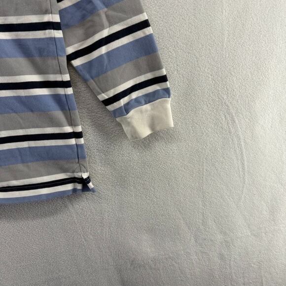 Brooks Brothers Rugby Shirt men's XL Gray Blue Red Fleece Embroidered Logo y2k - Picture 3 of 11